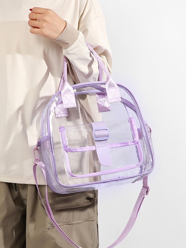 Prozirna crossbody torba za muškarce i žene, pogodna za stadione i putovanja, PVC, vodootporna