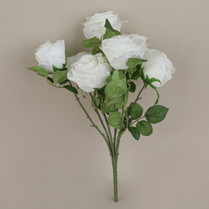 Buchet de trandafiri artificiali cu 7 flori, decor pentru nuntă, culoarul ceremonial, decor interior și recuzită pentru fotografii