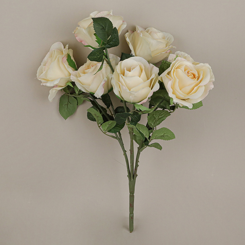 Buchet de trandafiri artificiali cu 7 flori, decor pentru nuntă, culoarul ceremonial, decor interior și recuzită pentru fotografii