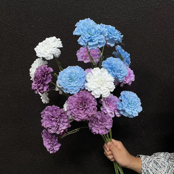 Floare artificială de lotus cu șase capete pentru nunți, decor de cameră și recuzită pentru fotografii