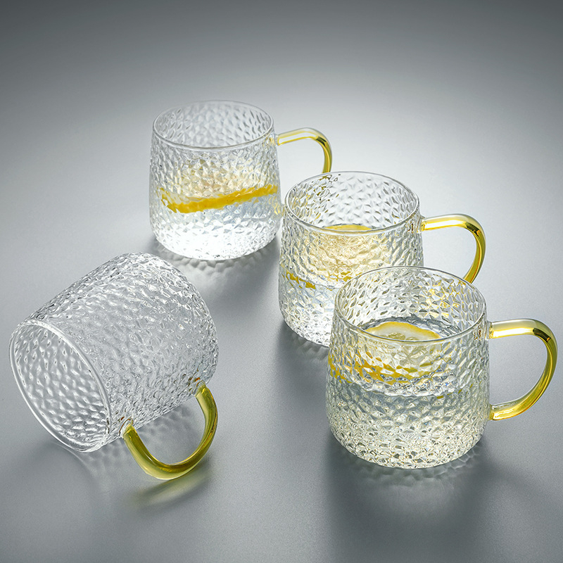 Carafă din sticlă pentru apă rece, capacitate mare, textură ciocan, rezistentă la căldură, pentru suc sau apă, set de carafe