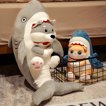 Shark Dog plišana lutkica – zabavna plišana lutka, jastuk, spavaća lutka, poklon za djevojke