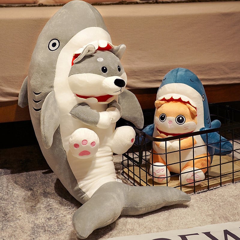Shark Dog plišana lutkica – zabavna plišana lutka, jastuk, spavaća lutka, poklon za djevojke