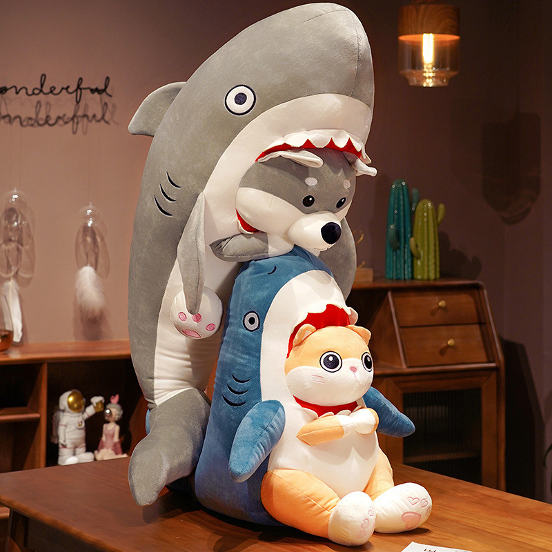 Shark Dog plišana lutkica – zabavna plišana lutka, jastuk, spavaća lutka, poklon za djevojke