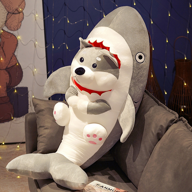 Shark Dog plišana lutkica – zabavna plišana lutka, jastuk, spavaća lutka, poklon za djevojke