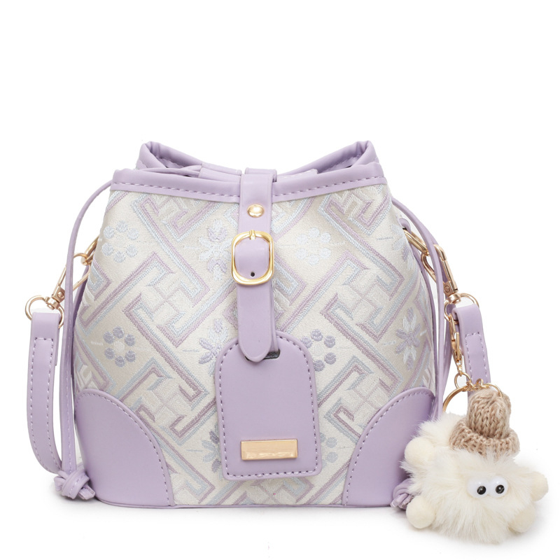 Nova stilna bucket torba od Guangxi Zhuang brokata, kineski stil, 2025 lagani luksuz, crossbody torba za žene