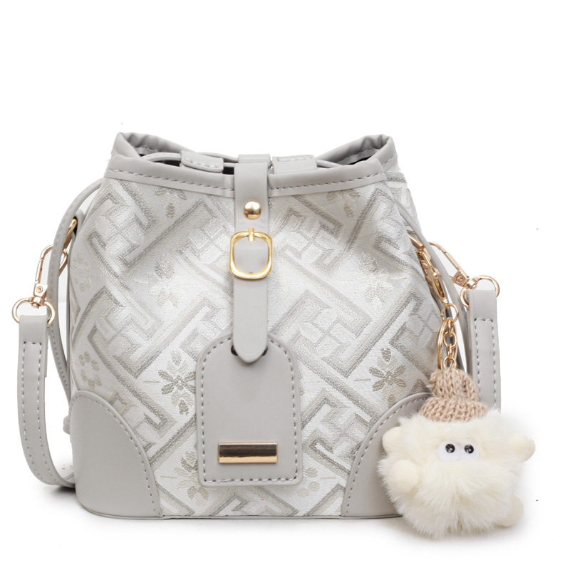 Nova stilna bucket torba od Guangxi Zhuang brokata, kineski stil, 2025 lagani luksuz, crossbody torba za žene