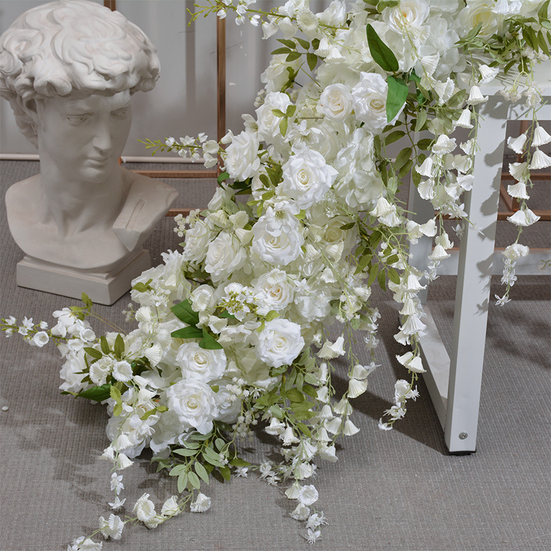 Aranjament floral Lily of the Valley, atârnat pentru fundal de nuntă pe scenă, arc, vitrină și sală de expoziții, ghirlande de flori și mingi florale atârnate