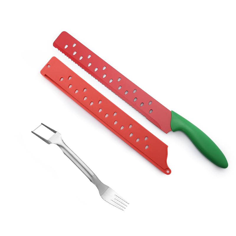 Cuțit din oțel inoxidabil pentru tăiere pepene, lamă mare, extensibil, unealtă de bucătărie pentru fructe și cofetărie