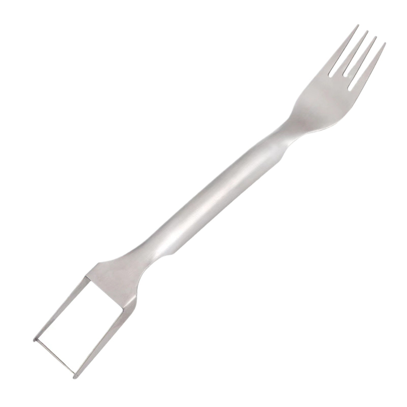 Cuțit dual pentru pepene și furculiță pentru fructe, oțel inoxidabil, unealtă pentru cuburi