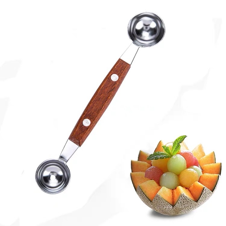 Lingură din oțel inoxidabil pentru bile de pepene și lingură de înghețată pentru platou de fructe