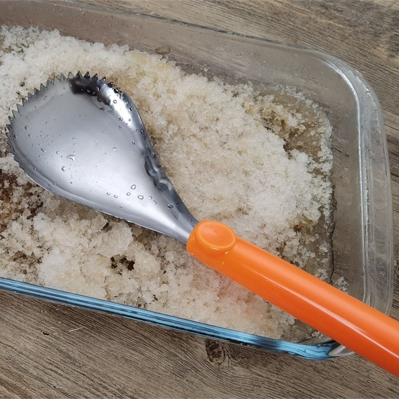 Mașină compactă de ras gheață cu linguriță și lingură de adunare – aparat pentru gheață mărunțită acasă
