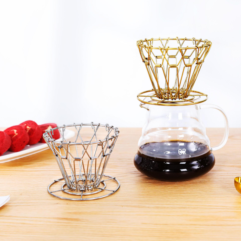 Suport rabatabil din oțel inoxidabil pentru filtru V60 de cafea, pentru camping în aer liber