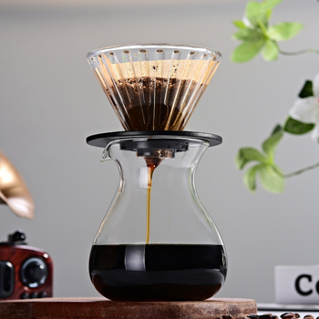 Set din sticlă pentru cafea cu filtru de hârtie, filtru de preparare și ceașcă de cafea din sticlă