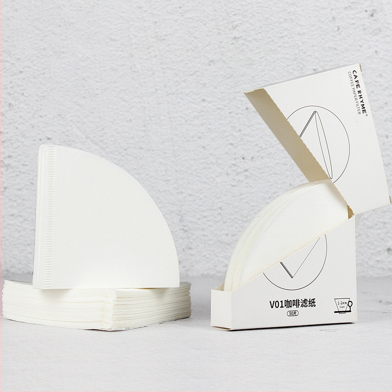Hârtie de filtru pentru cafea V60 conică, ne-albită, îngroșată, 50 de bucăți