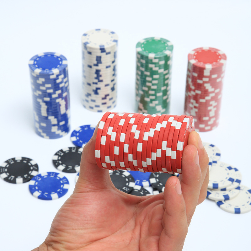 Set čipova i tokena za baccarat, mahjong i Texas Hold'em poker — PS materijal, promjer 40 mm, debljina 3,1 mm, 100 kom., raznobojne