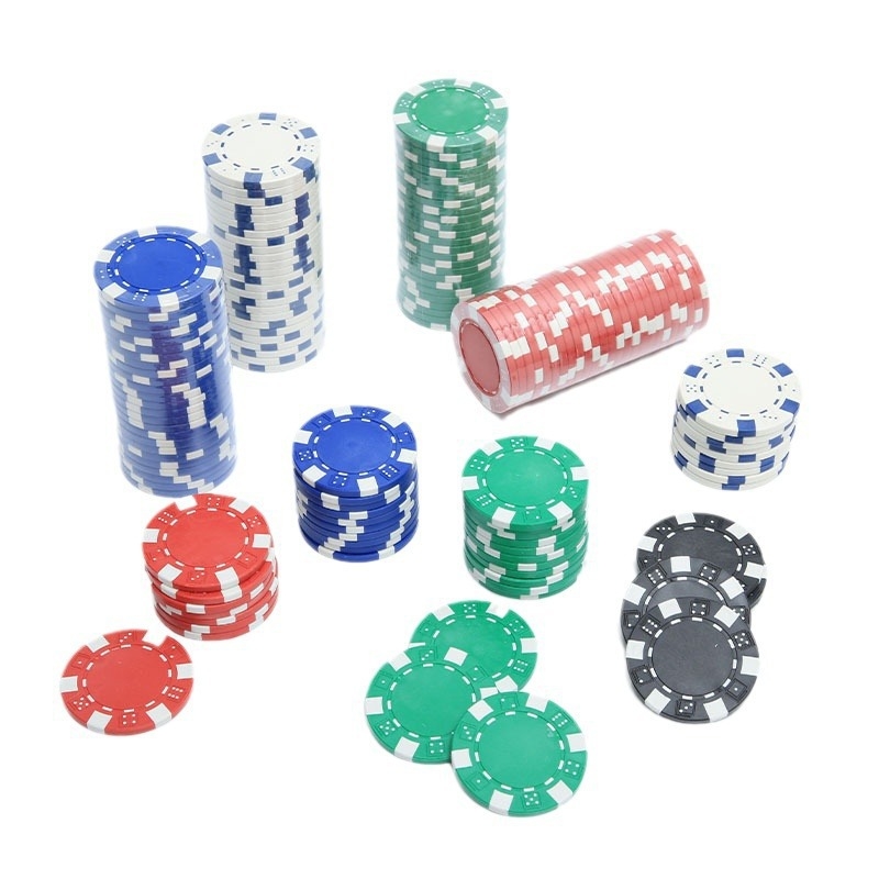 Set čipova i tokena za baccarat, mahjong i Texas Hold'em poker — PS materijal, promjer 40 mm, debljina 3,1 mm, 100 kom., raznobojne