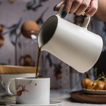 Ceașcă de filtru cafea din porțelan, stil european, cu glazură aurită, glazură vintage ruginită, făcută manual