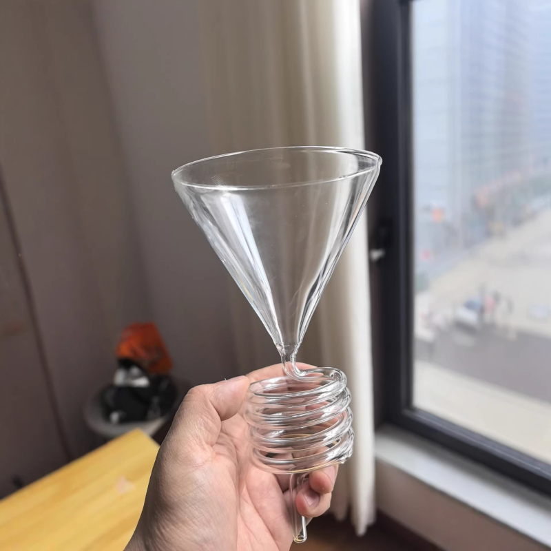 Set din sticlă pentru cafea cu filtru, pâlnie și cafetieră