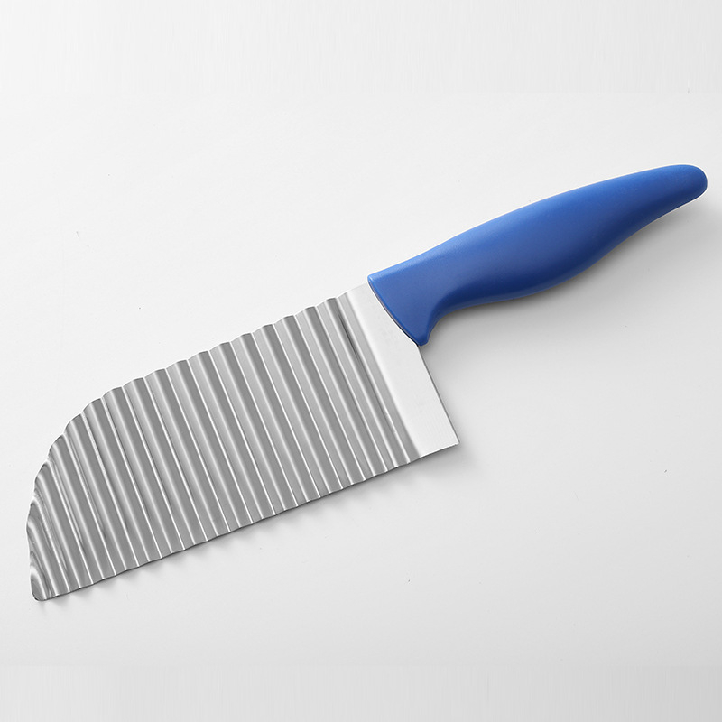 Cuțit pentru cartofi din oțel inoxidabil, lamă ondulată – Unealtă de bucătărie multifuncțională pentru legume
