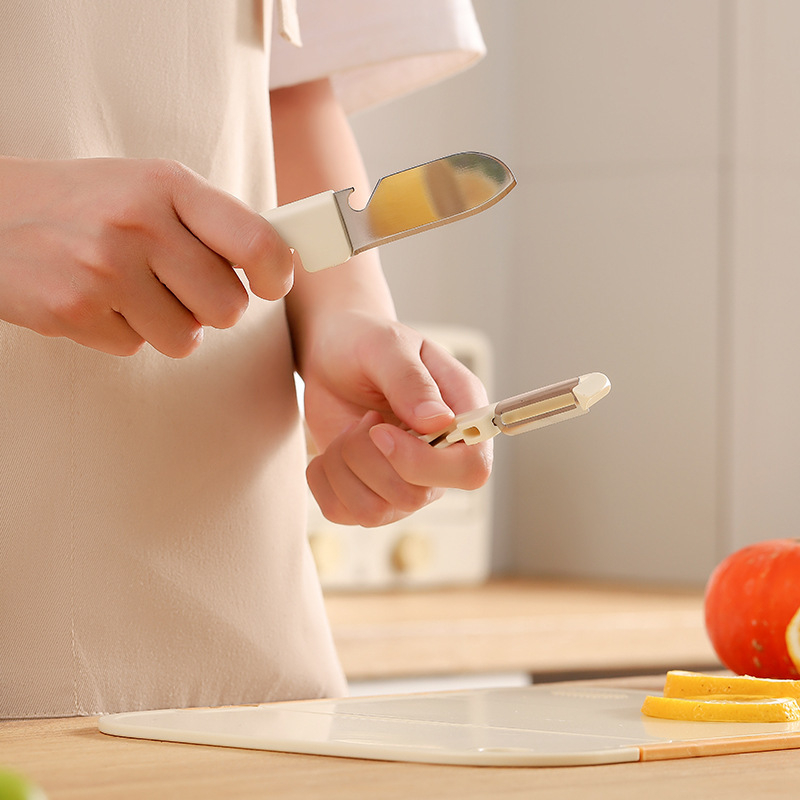 Cuțit mini pentru fructe, dual-funcțional și curățător de coajă, 2 în 1 unealtă de bucătărie, portabil