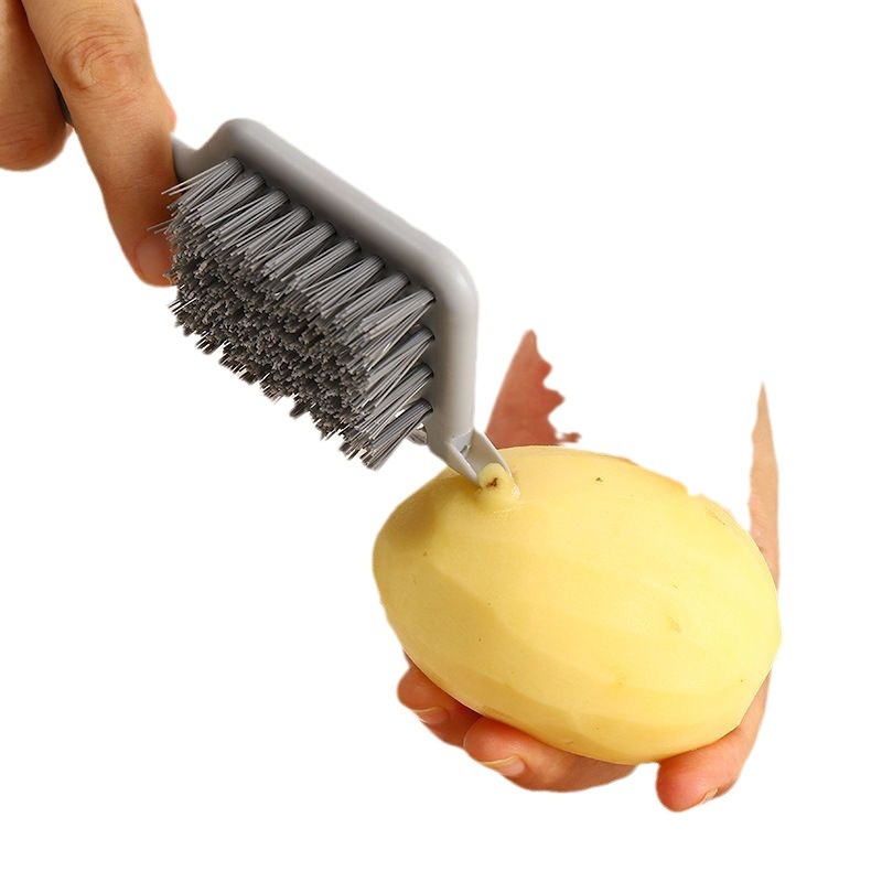 Dispozitiv de bucătărie cinci în unu: peeler pentru fructe și legume, presă de usturoi, perie pentru curățare, lamă de tăiere, instrument de curățare