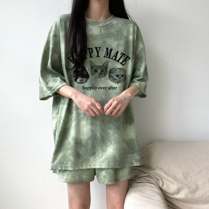 Ženski ljetni dvodijelni set: top s kratkim rukavima i šorcima, udoban stil, Plus Size