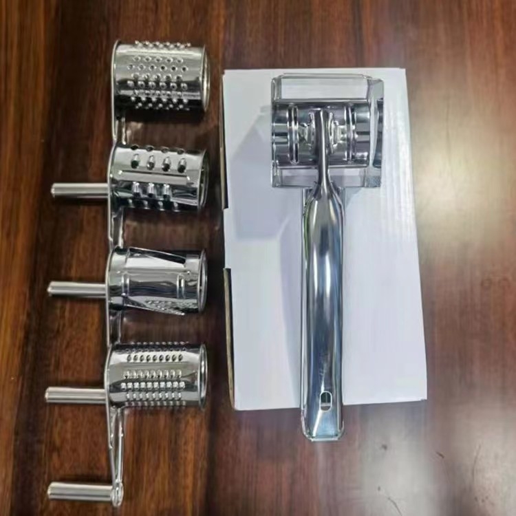 Răzător de brânză din oțel inoxidabil, cu manivelă, feliator și curățător de coajă – unealtă de bucătărie multifuncțională