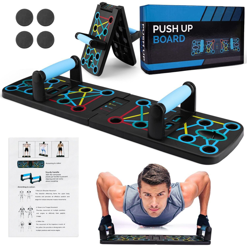 Višefunkcionalna daska za sklekove, kućna fitness oprema za trening prsiju, ruku i trbuha, sklopiva, prijenosna užad otpora