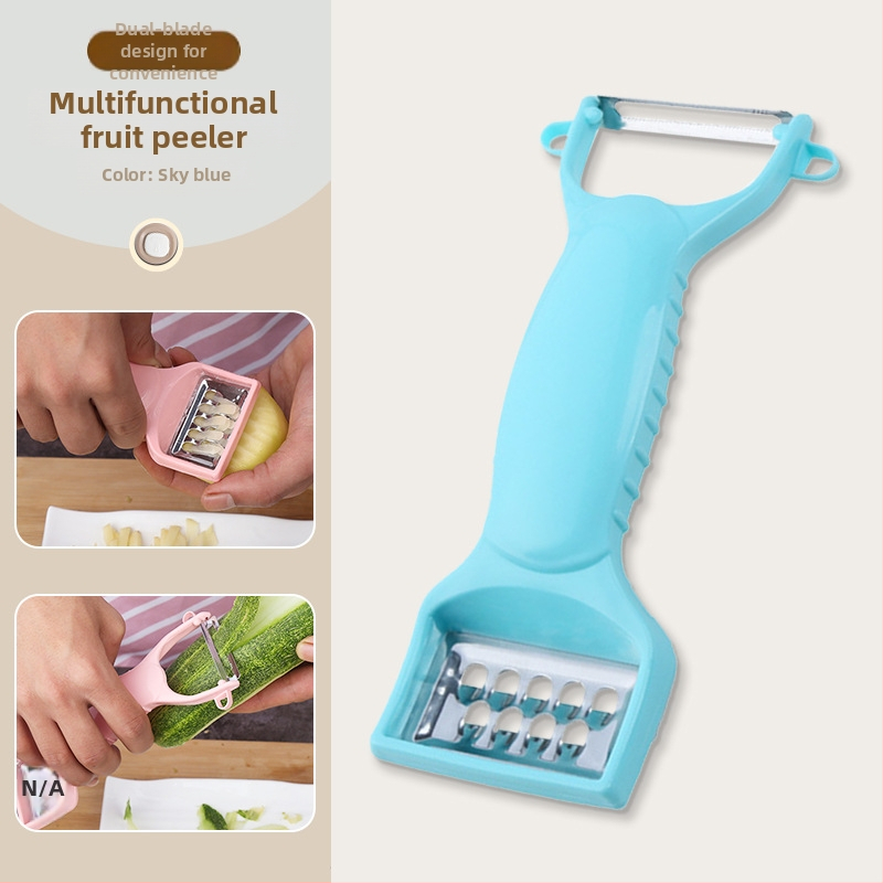 Curățător cu două capete pentru fructe și legume, răzuitor pentru cartofi și castraveți, multifuncțional