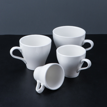 Set espresso în stil italian, cu farfurioare, ceramică albă, logo personalizat