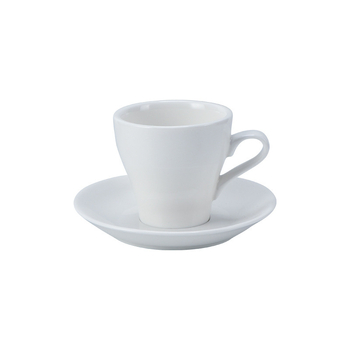 Set espresso în stil italian, cu farfurioare, ceramică albă, logo personalizat