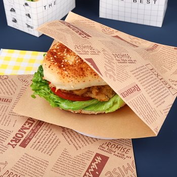 Hârtie alimentară pentru ambalarea sandvișurilor cu absorbție de ulei, pungă triunghiulară laminată, alimentară, de unică folosință, pentru pâine, clătite și burgeri