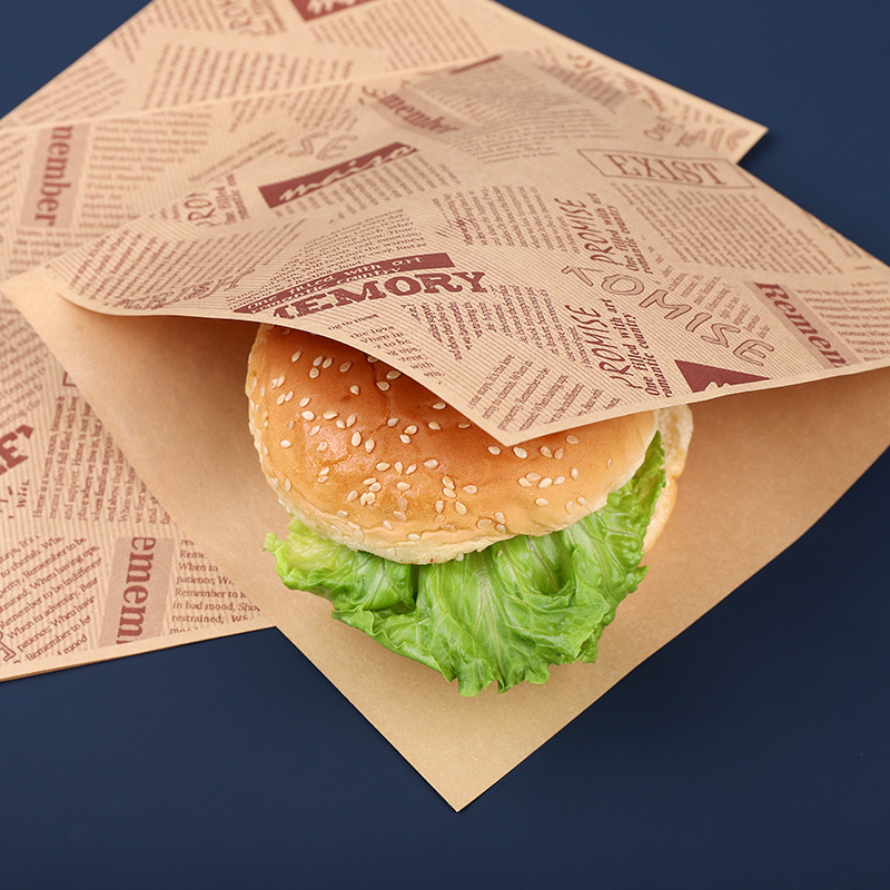 Hârtie alimentară pentru ambalarea sandvișurilor cu absorbție de ulei, pungă triunghiulară laminată, alimentară, de unică folosință, pentru pâine, clătite și burgeri