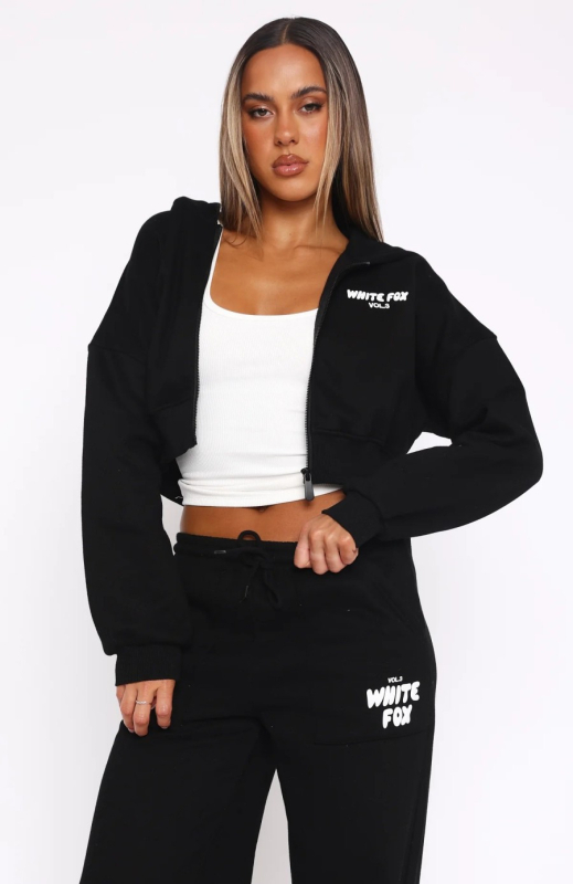 Dvodelni set hoodie majica s logom, dugi rukavi, gradski stil, smjesa poliestera i elastana