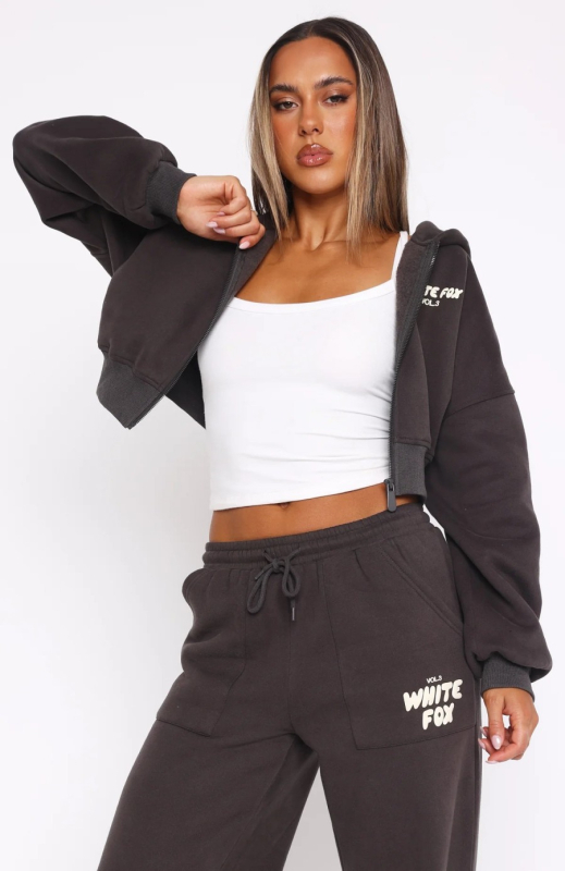 Dvodelni set hoodie majica s logom, dugi rukavi, gradski stil, smjesa poliestera i elastana