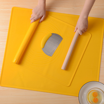 Set de trei suprafețe din silicon alimentar pentru aluat, cu suprafețe mai groase, antiaderente, cu rigle de măsurare, pentru frământat și întins aluat