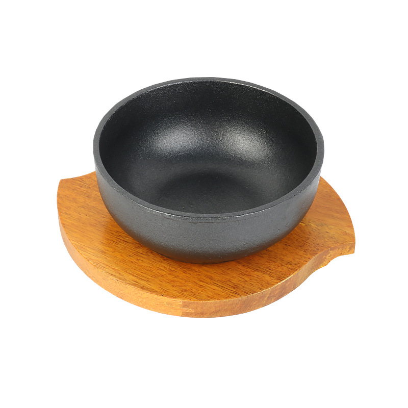 Set din fontă: oală și bol pentru bucătăria coreeană și japoneză, bibimbap în vas de piatră, tăiței Cross‑Bridge, compatibil cu inducția