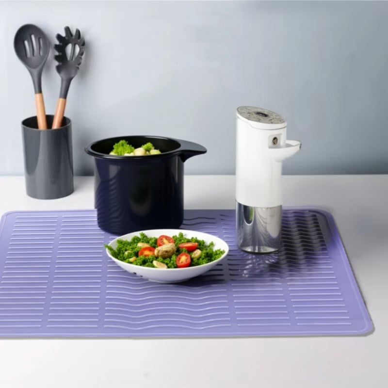 Covoraș din silicon alimentar pentru uscare în bucătărie, antiderapant, rezistent la temperaturi înalte