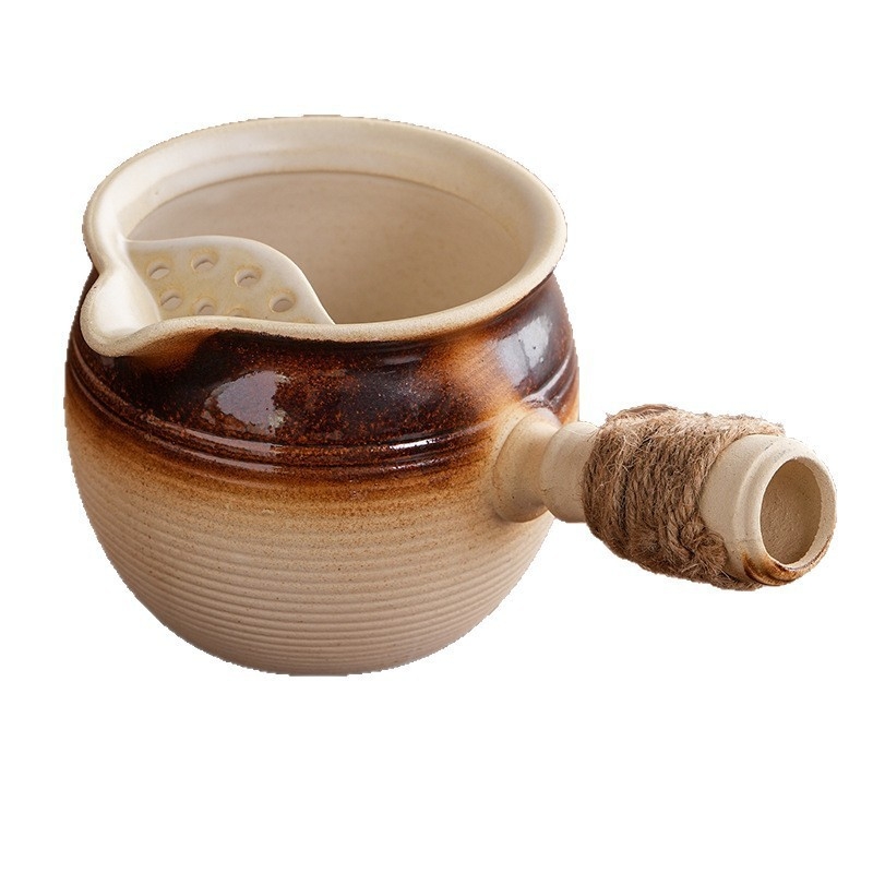 Ceainic ceramic cu capac, capacitate mare, rezistent la temperaturi înalte, potrivit pentru ardere uscată, set de ceai cu cești, pentru plită exterioară