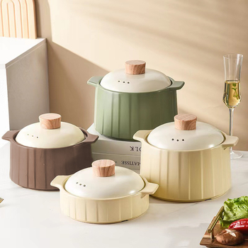 Oală ceramică Mija pentru aragaz, mică, 2,1–4 L, vas glazurat pentru supe și orez.
