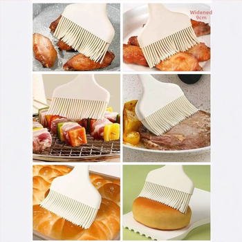 Perie din silicon pentru copt, rezistentă la temperaturi înalte, cap lat, din silicon de calitate alimentară, pentru uns ulei pe clătite și crepes, fără scăpări de fibre