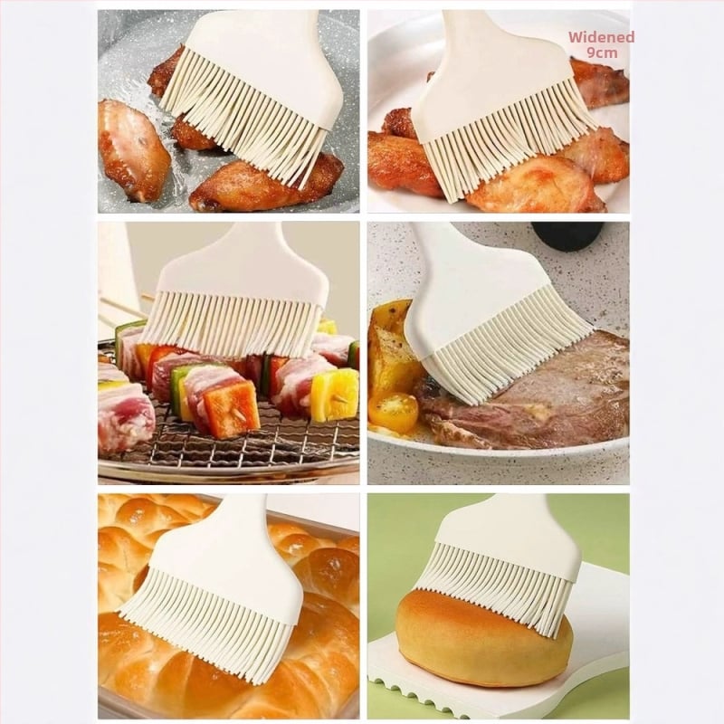 Perie din silicon pentru copt, rezistentă la temperaturi înalte, cap lat, din silicon de calitate alimentară, pentru uns ulei pe clătite și crepes, fără scăpări de fibre