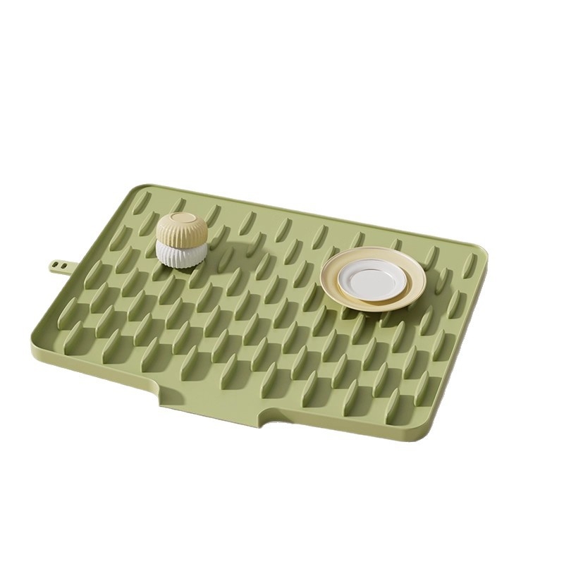 Covoraș de drenaj din silicon cu pantă, pentru bucătărie, fructe, legume și vase