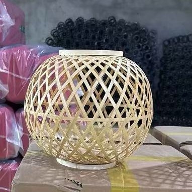 Lanterne din bambus, împletit manual, în stil chinezesc, pentru ceainării și restaurante, lampă decorativă tip candelabru