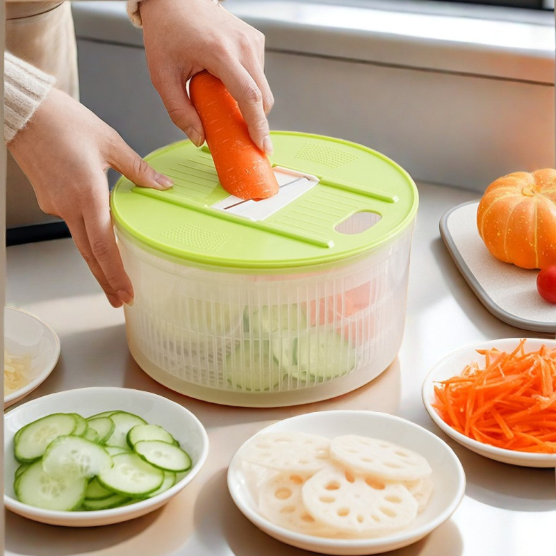 Tăietor multifunctional pentru legume și salată, cu funcție de uscare a fructelor, răzuitor pentru castraveți și cartofi