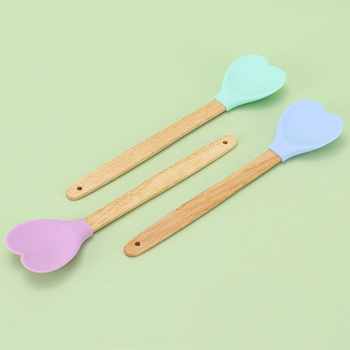 Spatulă din silicon pentru cremă și amestecarea aluatului de prăjituri, rezistentă la temperaturi, ustensilă de bucătărie, în formă de inimă pentru gem