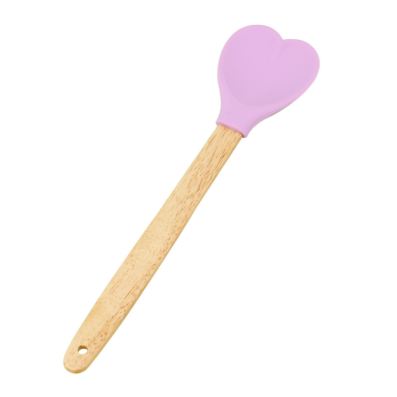 Spatulă din silicon pentru cremă și amestecarea aluatului de prăjituri, rezistentă la temperaturi, ustensilă de bucătărie, în formă de inimă pentru gem