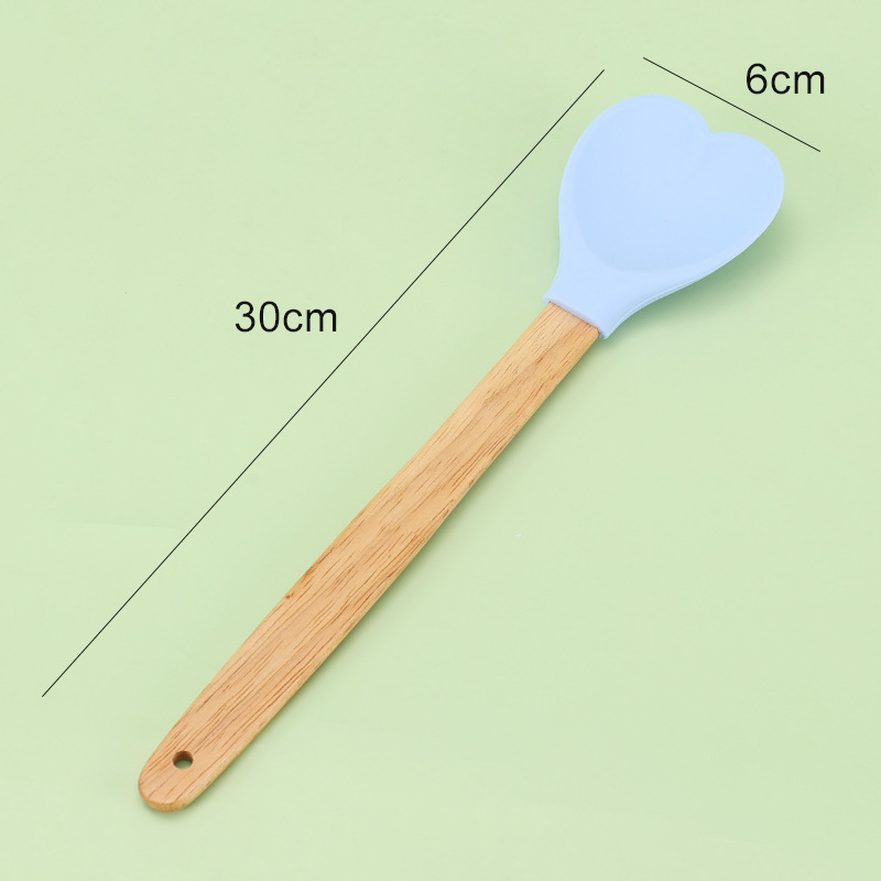 Spatulă din silicon pentru cremă și amestecarea aluatului de prăjituri, rezistentă la temperaturi, ustensilă de bucătărie, în formă de inimă pentru gem