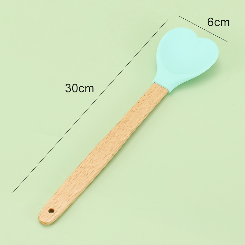Spatulă din silicon pentru cremă și amestecarea aluatului de prăjituri, rezistentă la temperaturi, ustensilă de bucătărie, în formă de inimă pentru gem